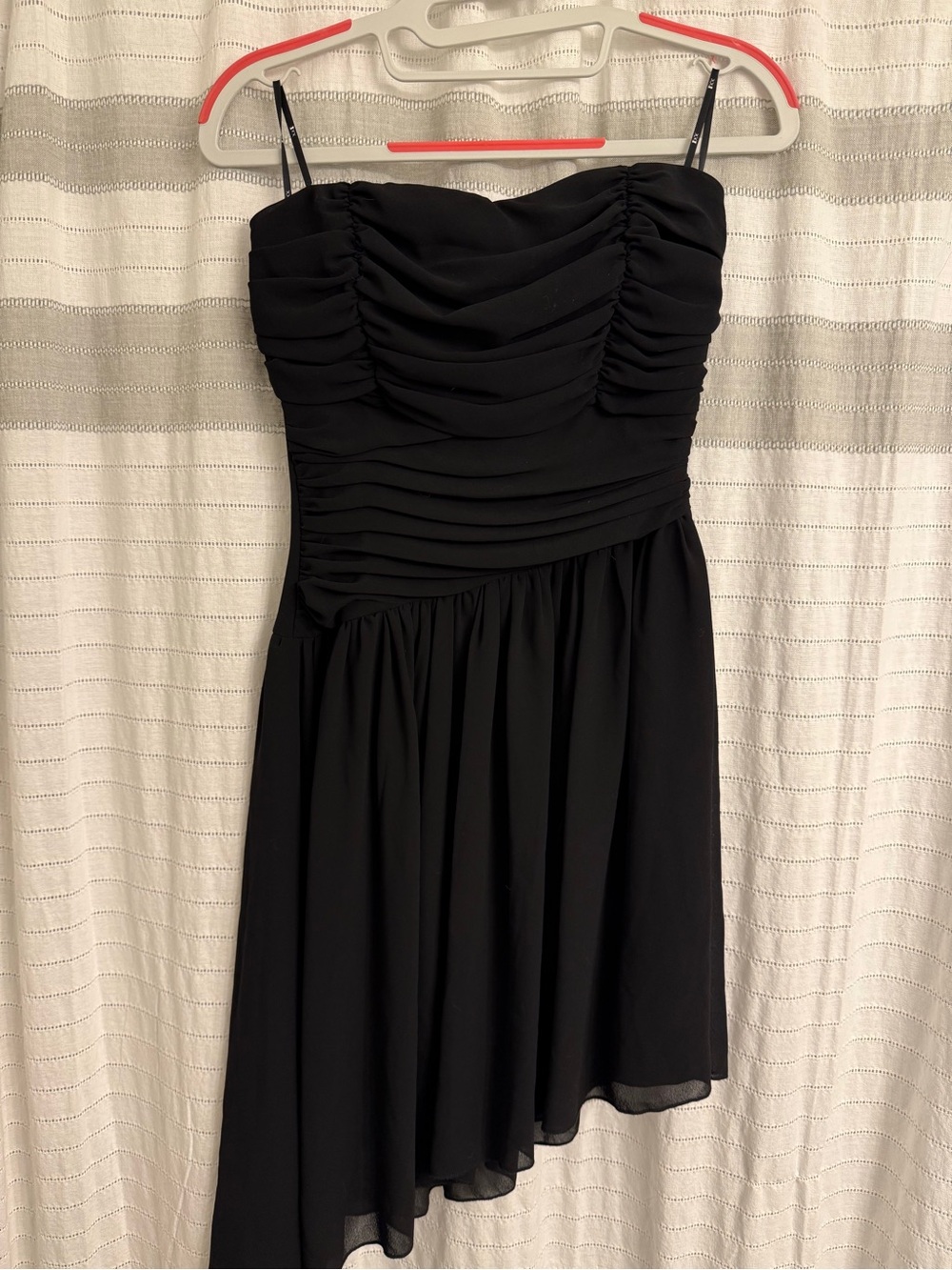 Black Ruched Strapless Cocktail Dress